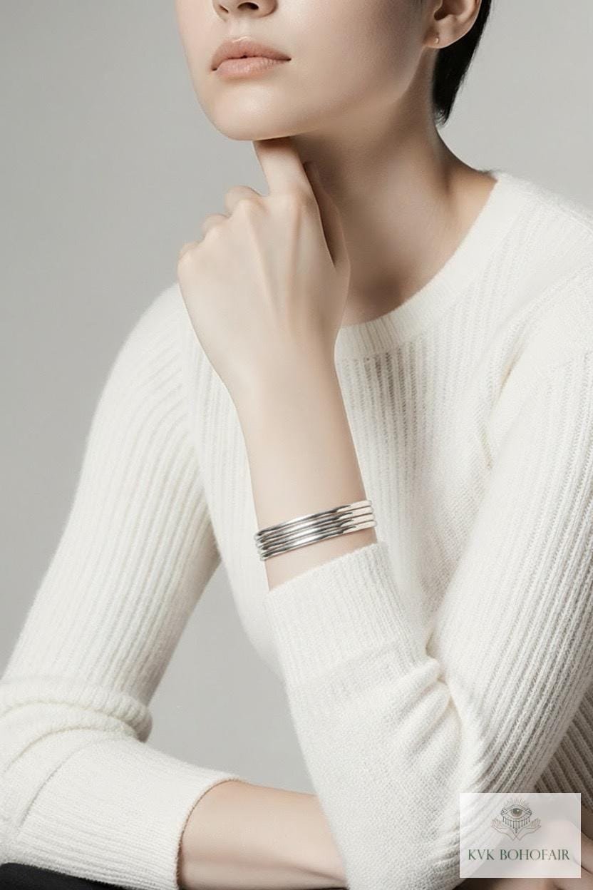 Handcrafted Alpaca Silver Cuff Bracelet: Boho Artisan Jewelry