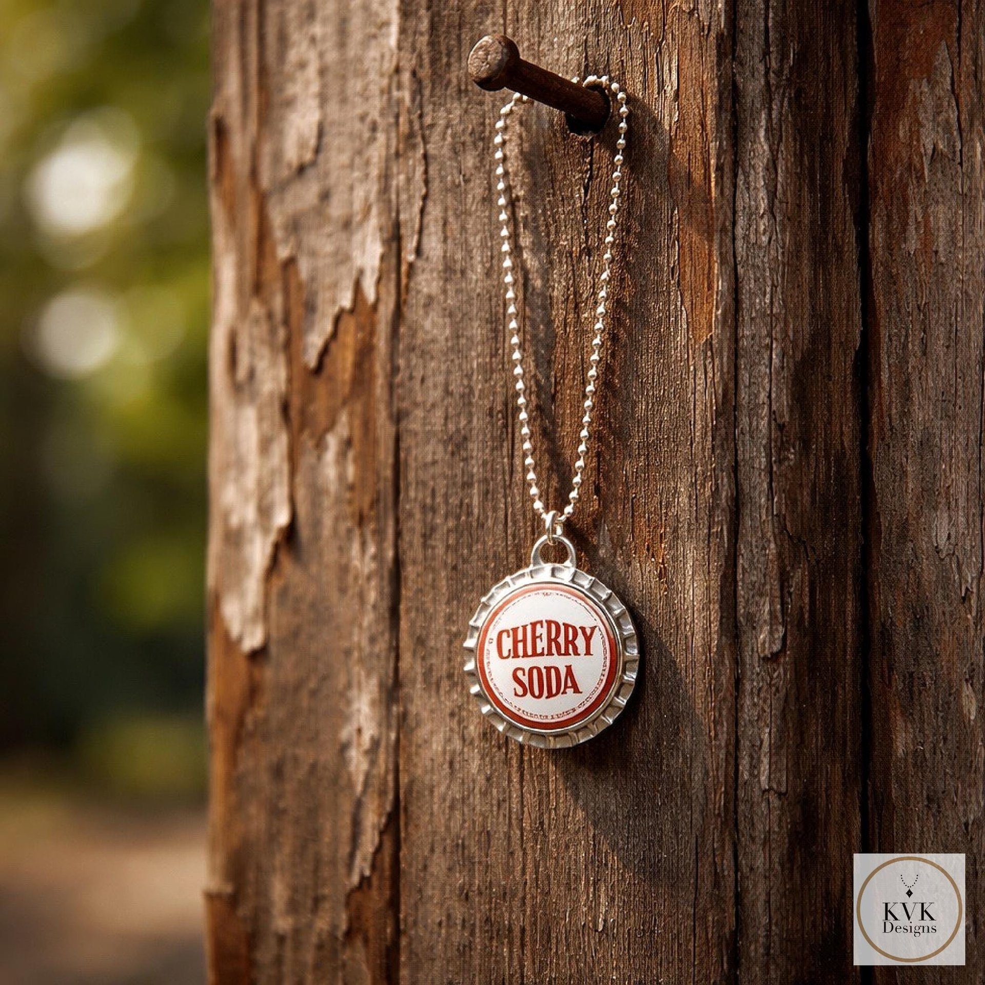 Vintage Soda Bottle Cap Necklace, Retro 1970s Americana Jewelry