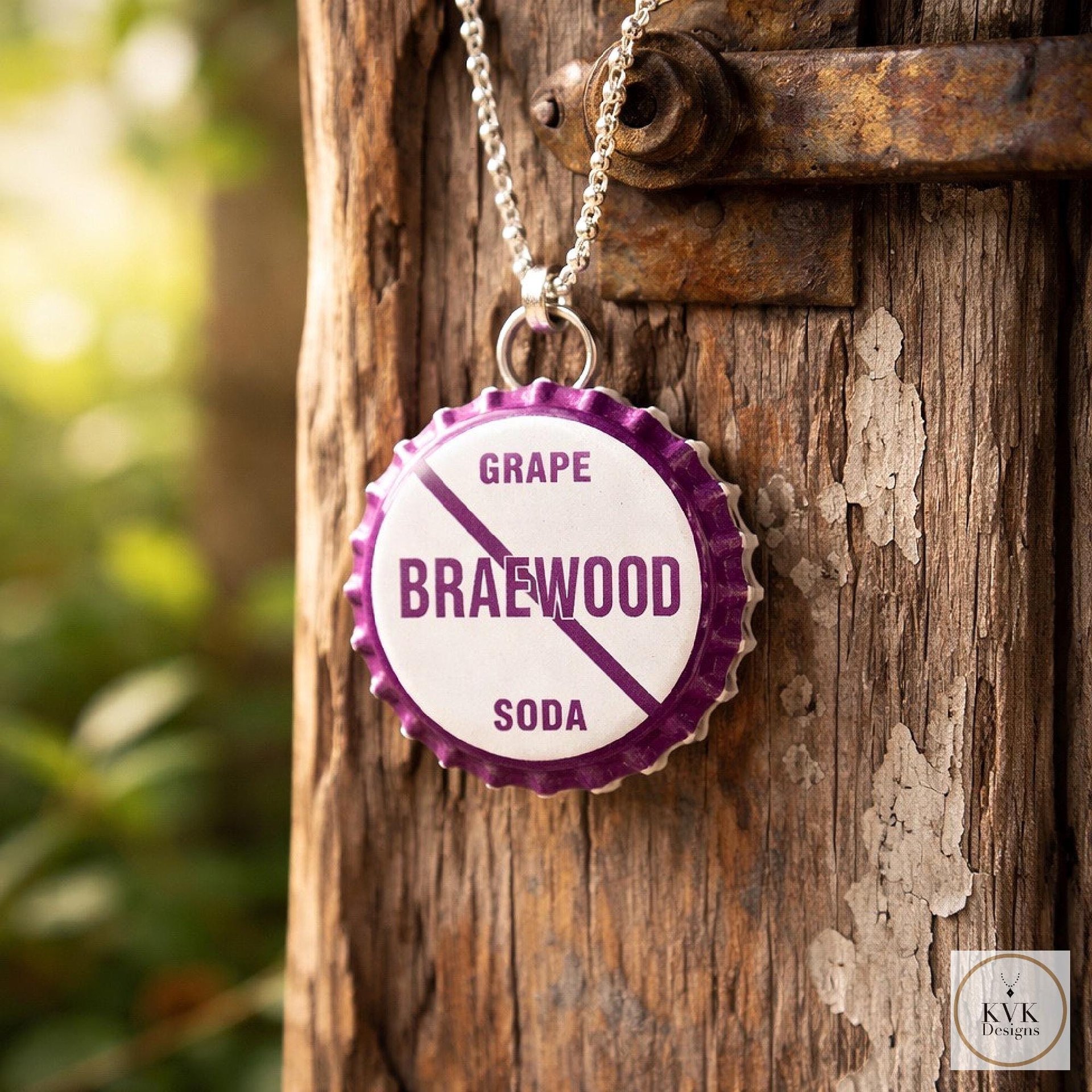 Vintage Soda Bottle Cap Necklace, Retro 1970s Americana Jewelry