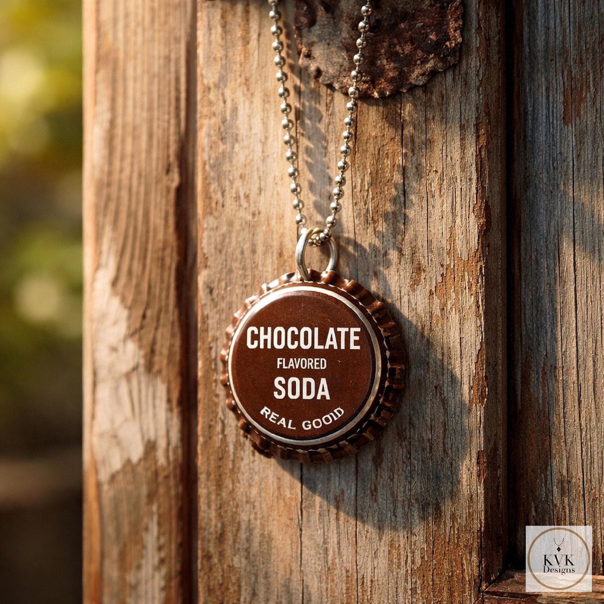 Vintage Soda Bottle Cap Necklace, Retro 1970s Americana Jewelry