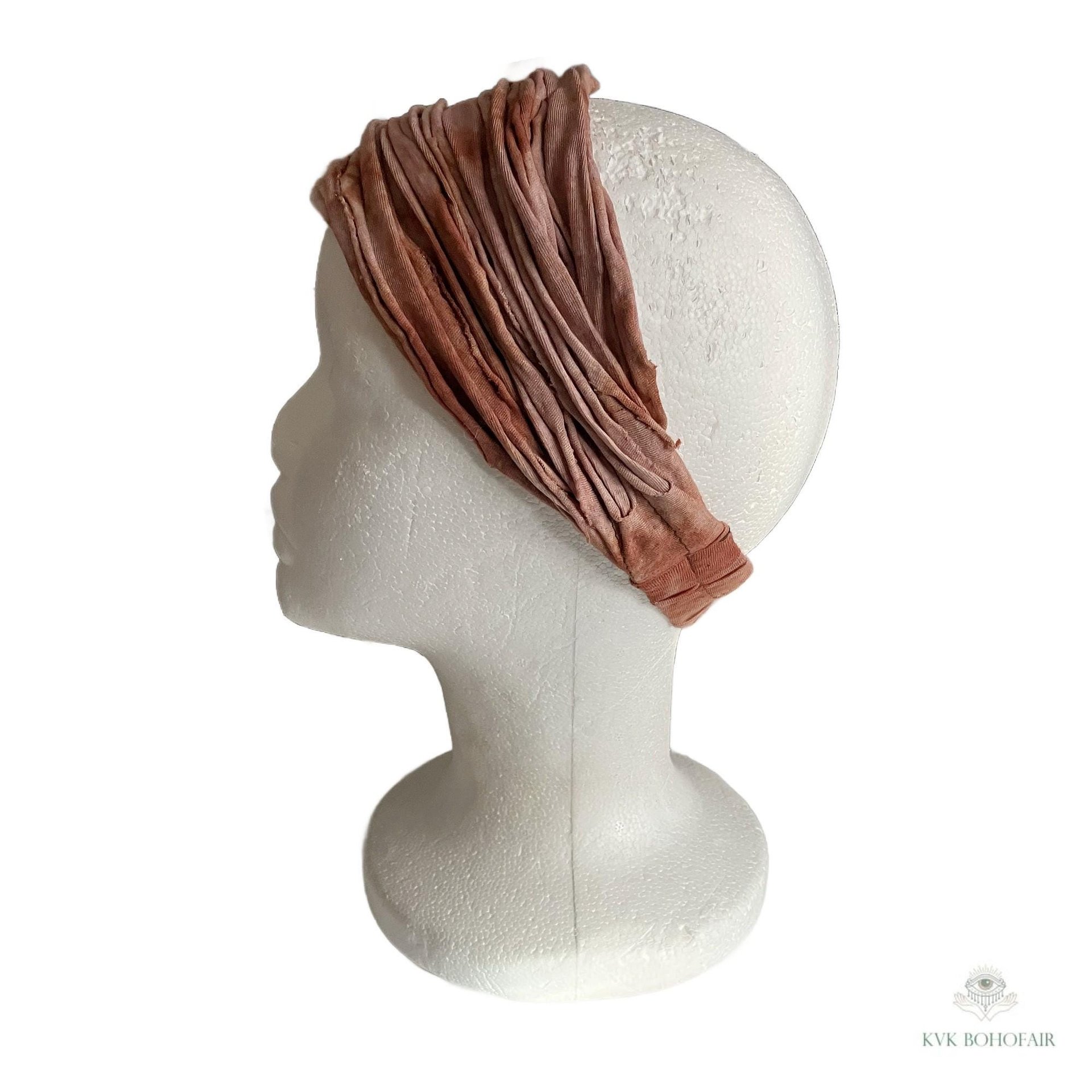 Brown Tie Dye Boho Headband - Stylish Bohemian Headwrap, Headbands for Women