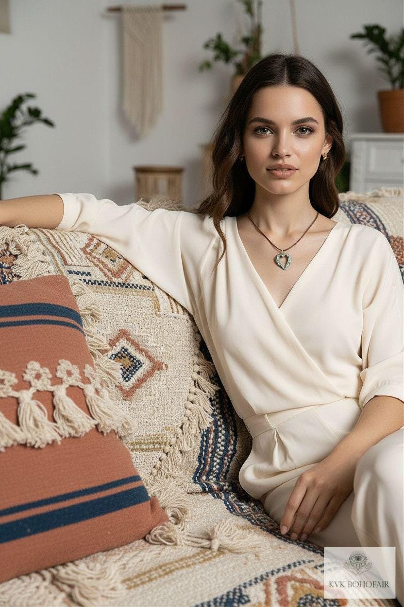 Elegant Brass Angel Wings Heart Choker Necklace: Boho Jewelry