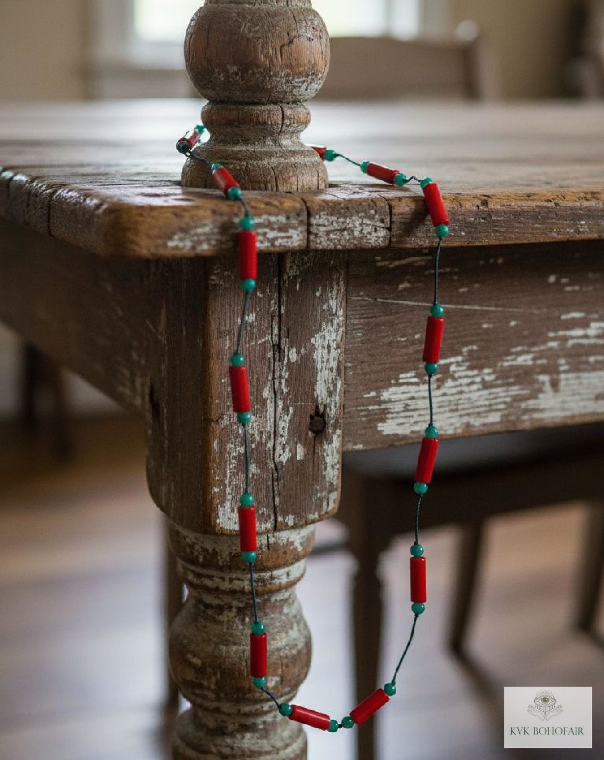 Handcrafted Nepal Beaded Necklace, Boho Gemstone Jewelry