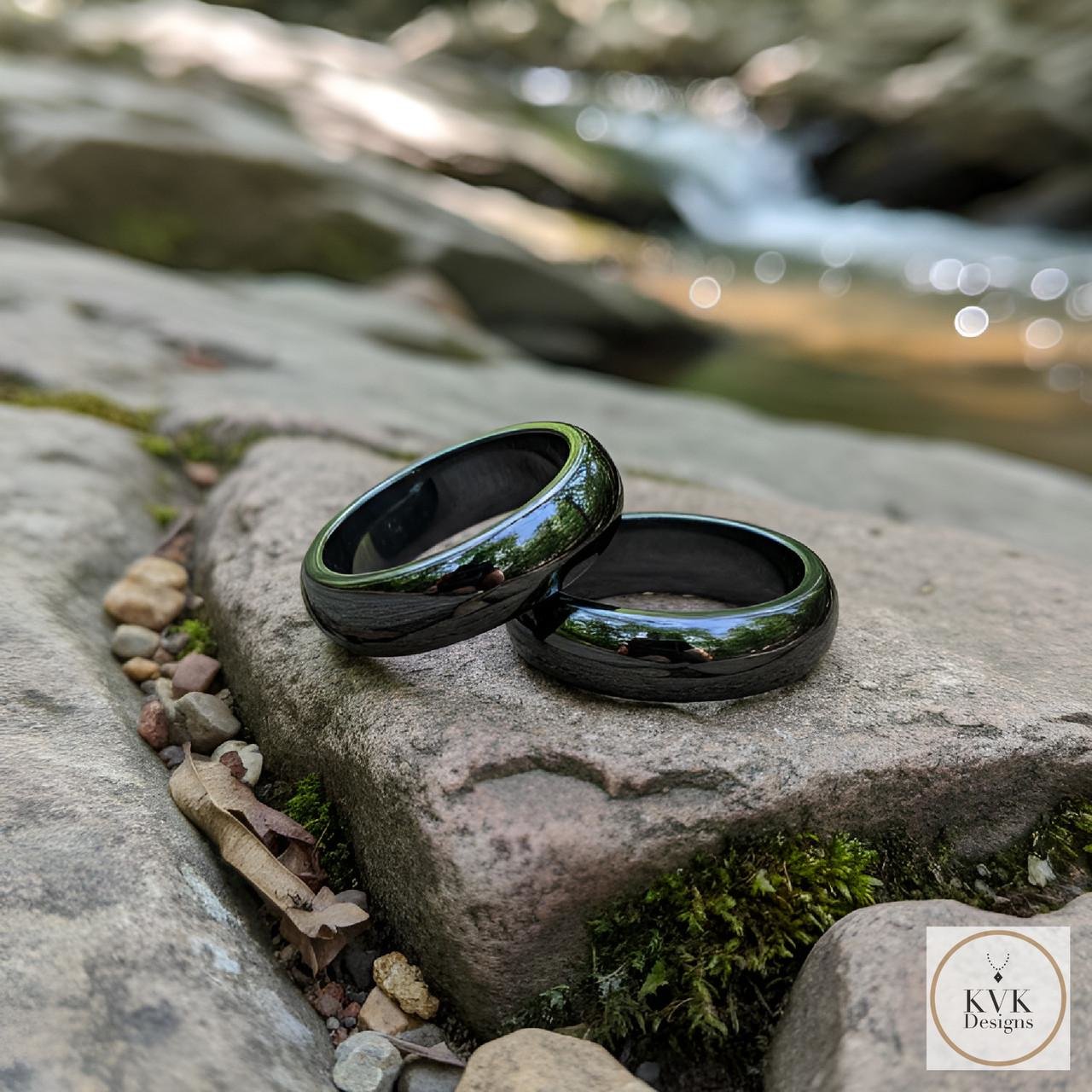 6mm Dome Hematite Ring 