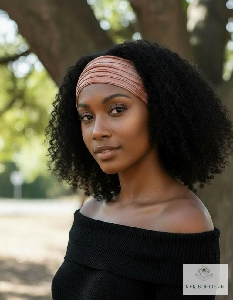 Brown Tie Dye Boho Headband - Stylish Bohemian Headwrap, Headbands for Women