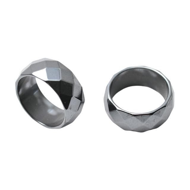 6mm Faceted Hematite Ring 