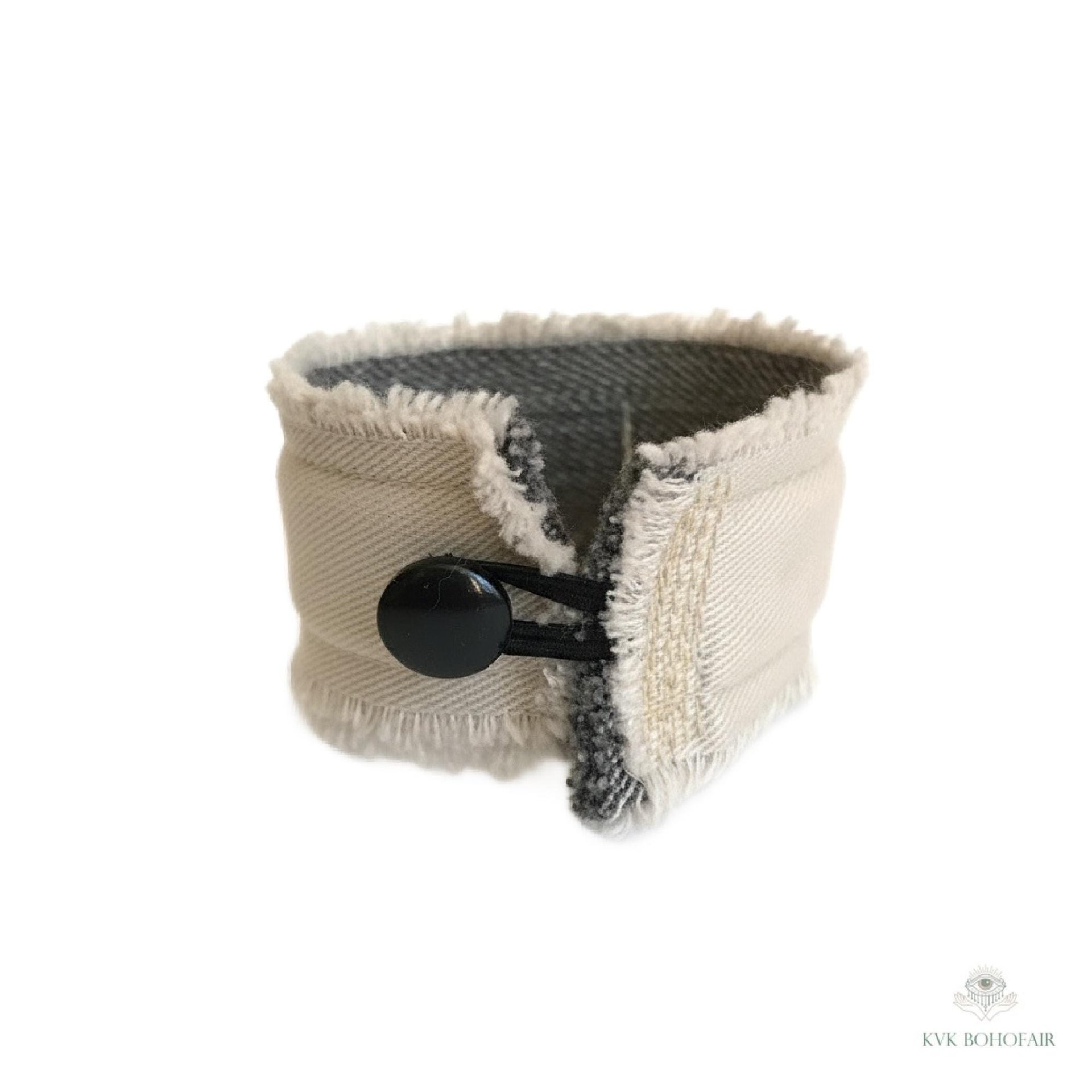 Brave Boho Cuff Bracelet – Stitched Cotton Fabric Wrist Cuff