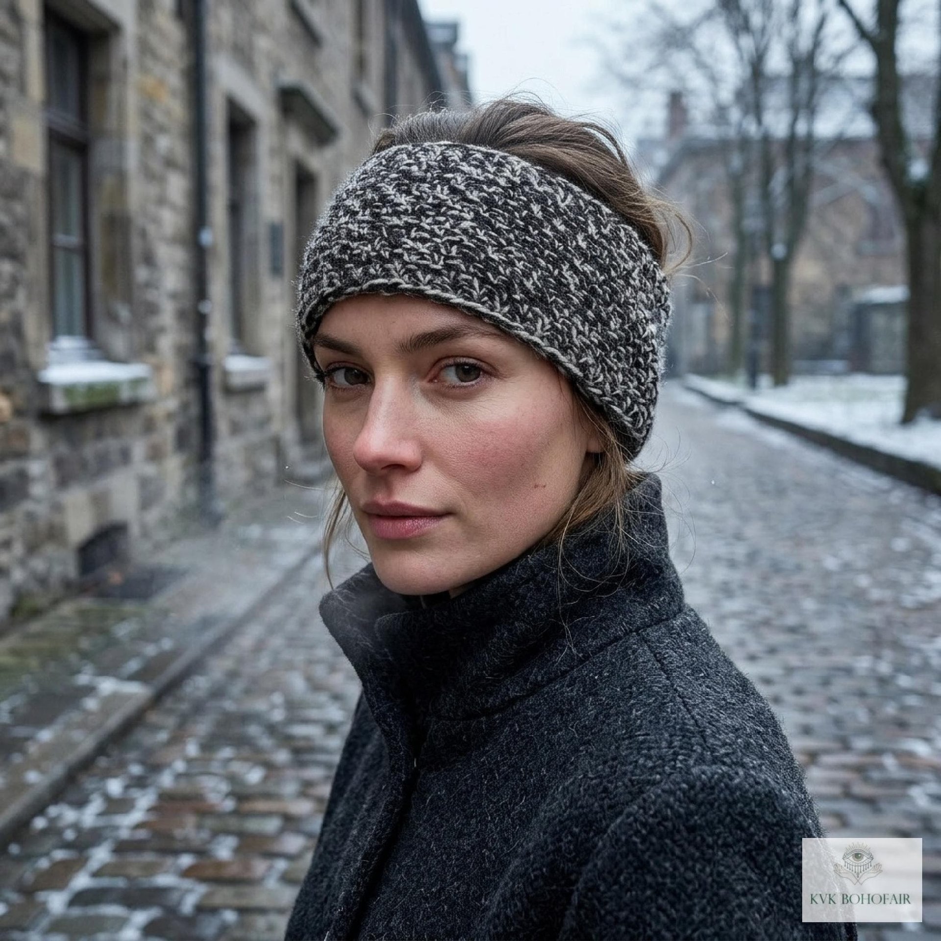 Hand-Knit 100% Wool Headband - Cozy Ear Warmer for Women