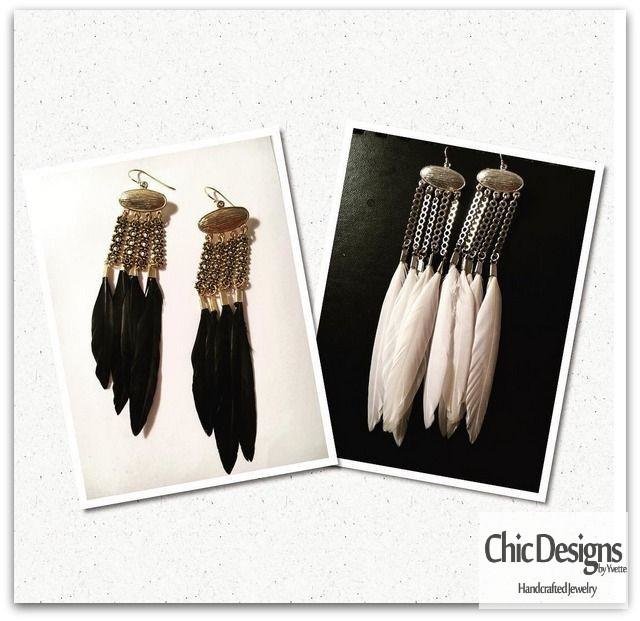 Brass and Feather Chandelier Earrings