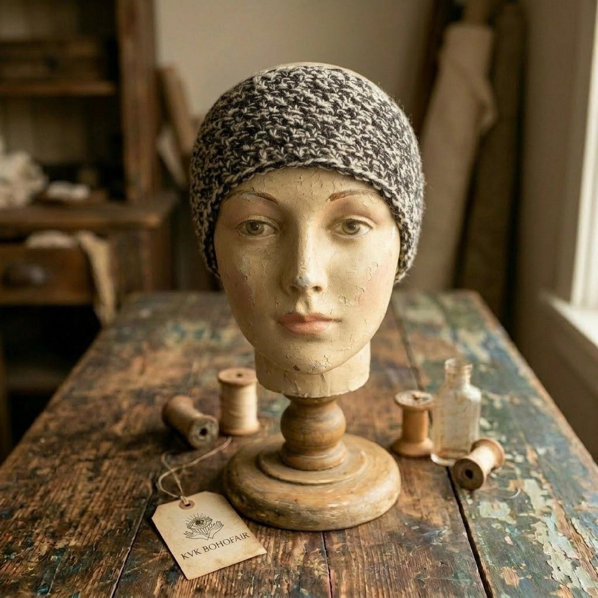 Hand-Knit 100% Wool Headband - Cozy Ear Warmer for Women
