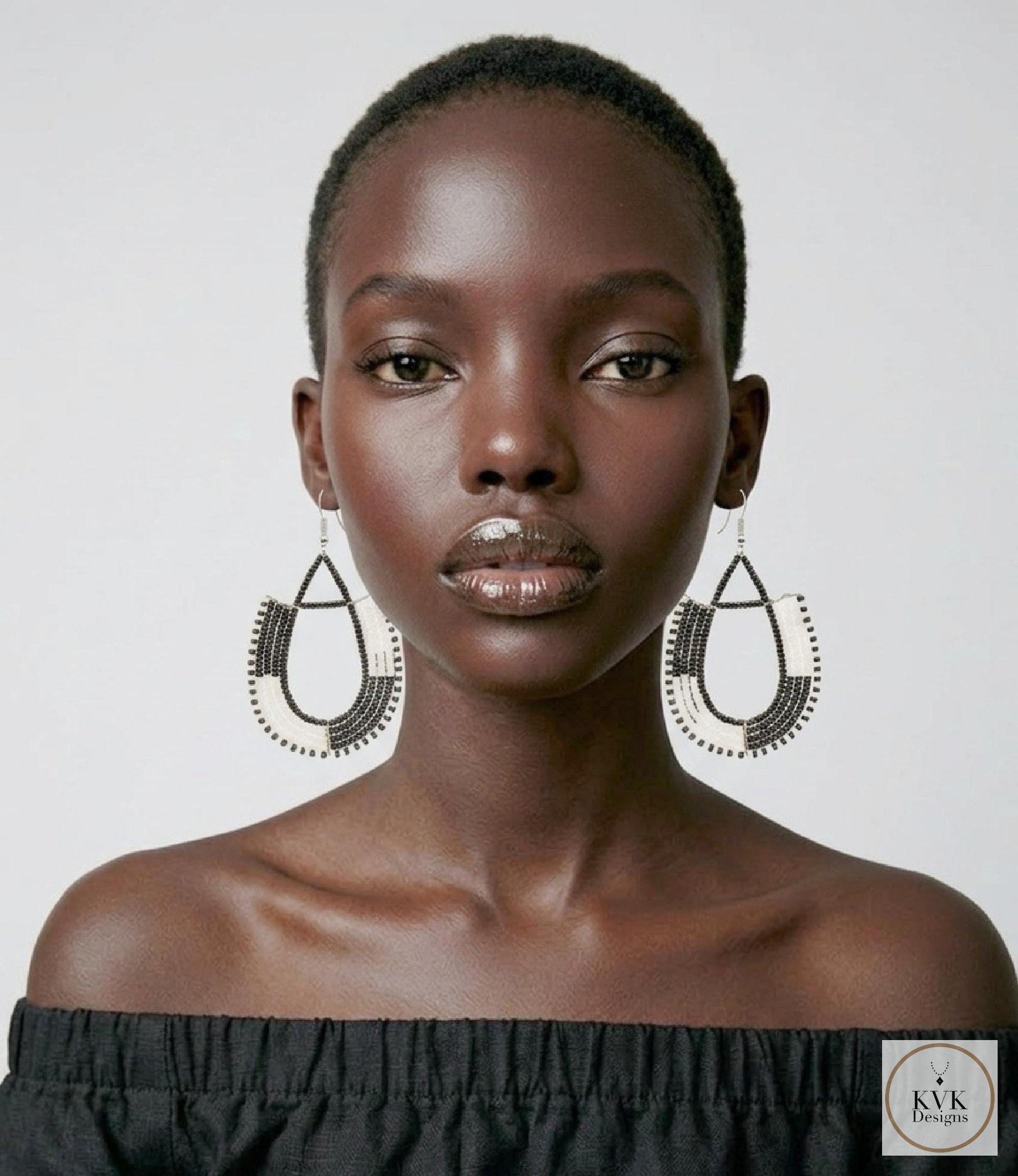 Maasai Beaded Dangle Earrings, Colorful Geometric African Drops, Stainless Steel Hook Jewelry
