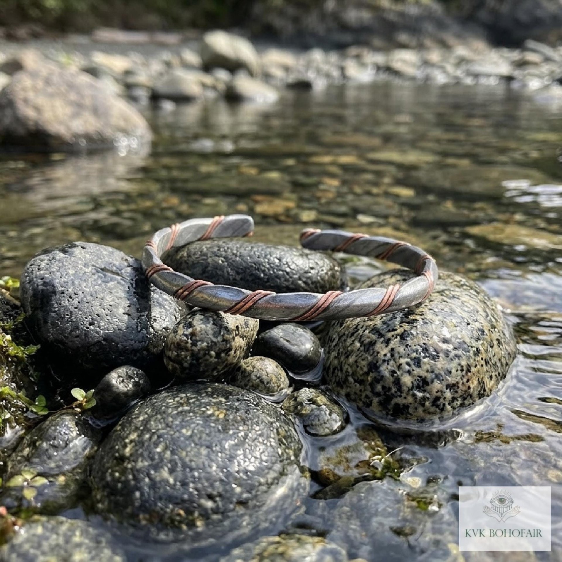 Handcrafted Silver & Copper Woven Bracelet: Kenyan Artisan Jewelry