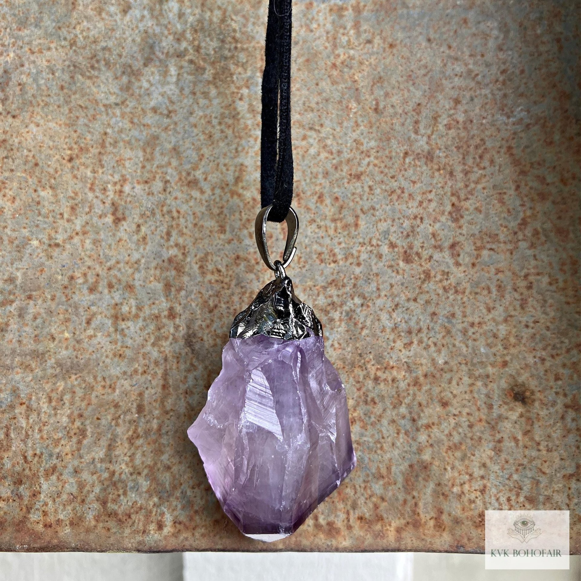 Handcrafted Amethyst Point Pendant - Boho Necklace, Gemstone Jewelry