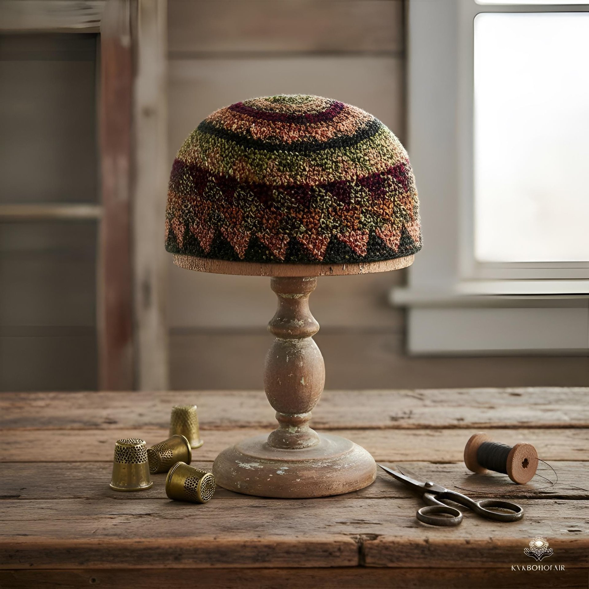 Earth Kufi Skull Cap - Crocheted Beanie Hat, Ethically sourced