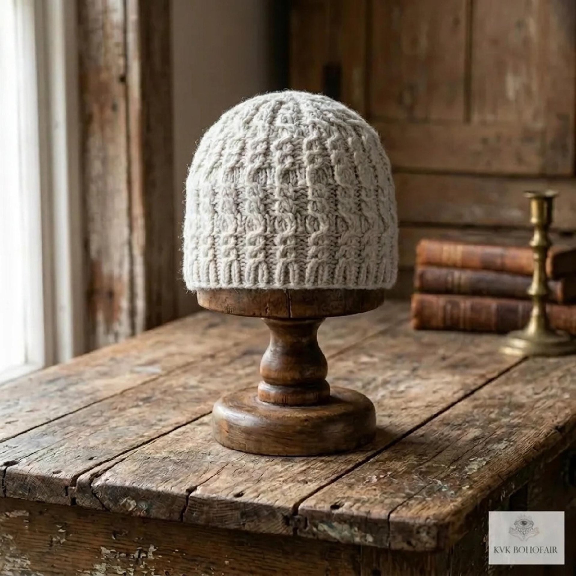 Cozy Gray Beanie Hat - Hand Knit Winter Accessory