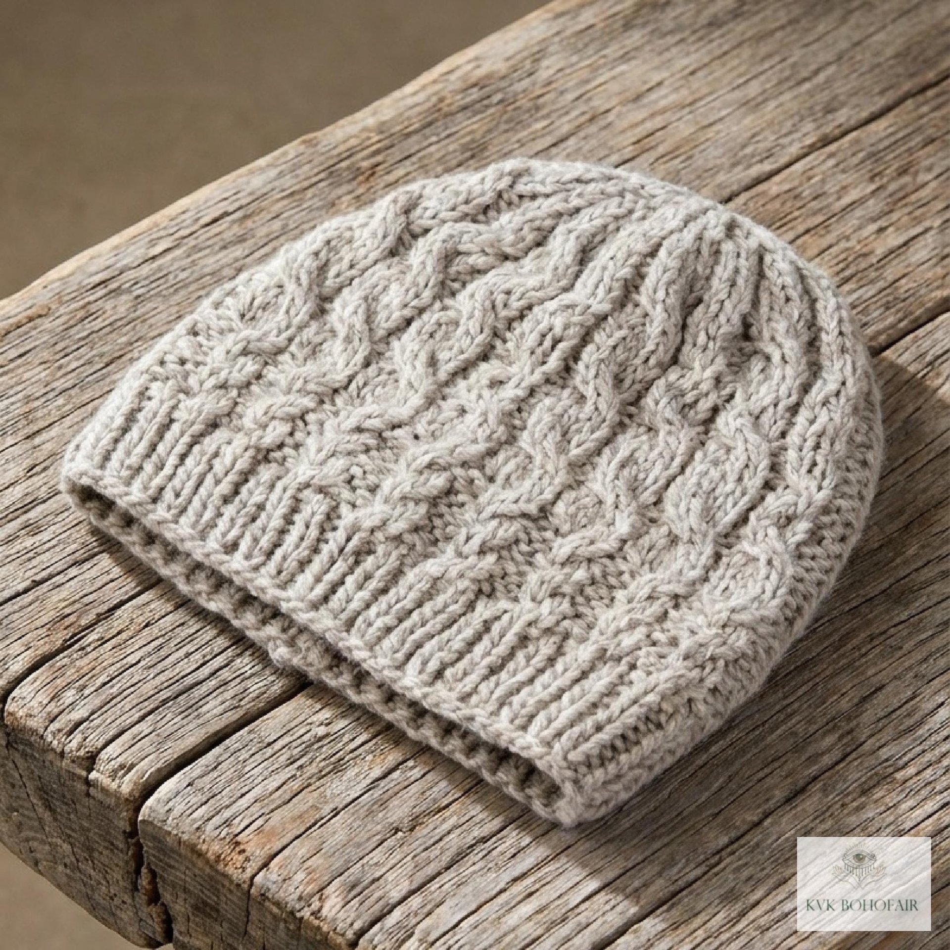 Cozy Gray Beanie Hat - Hand Knit Winter Accessory