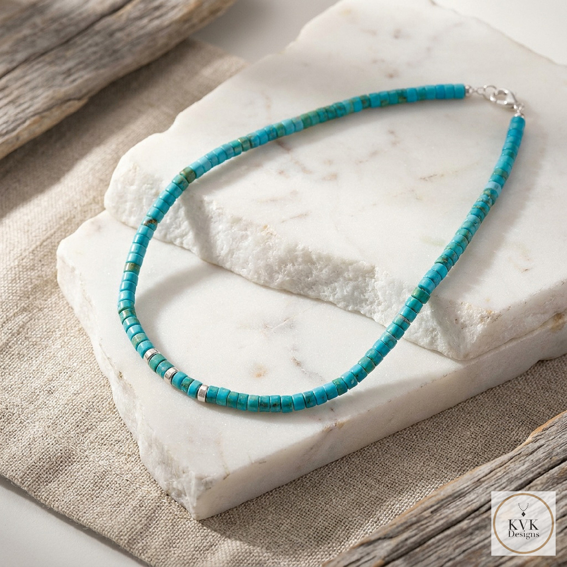 Men's Turquoise Heishi Bead Necklace