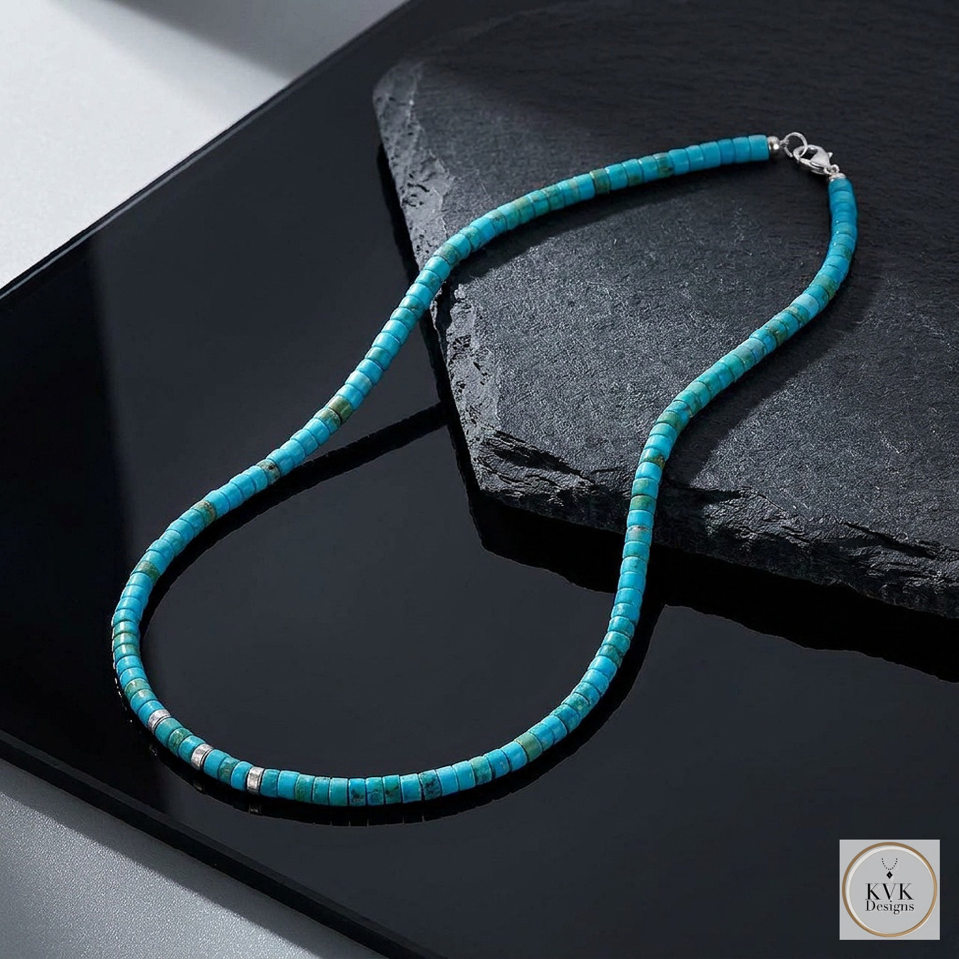 Men's Turquoise Heishi Bead Necklace