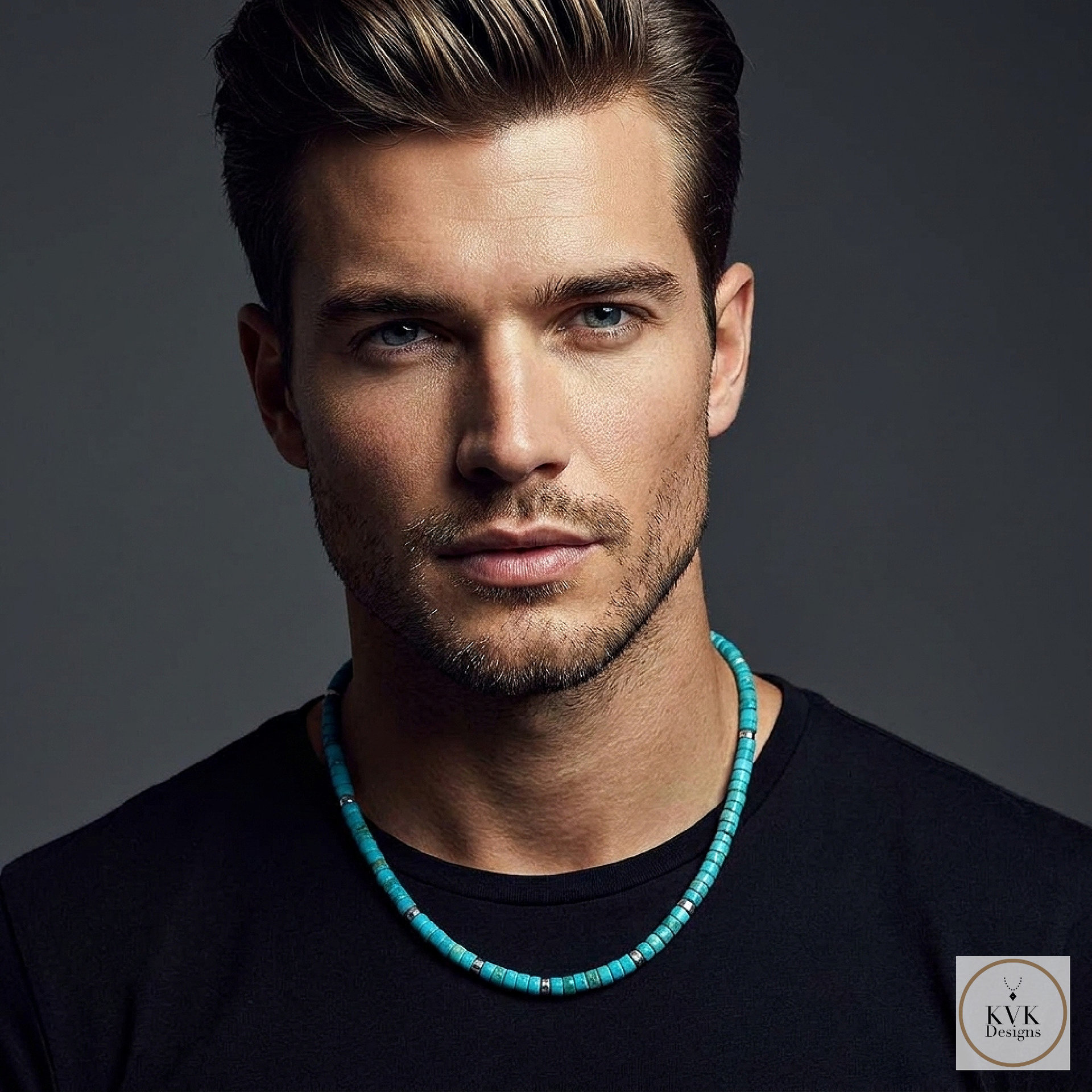 Men's Turquoise Heishi Bead Necklace