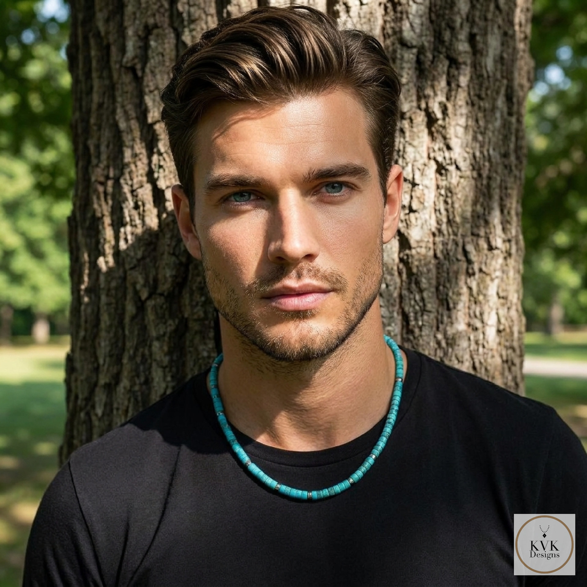 Men's Turquoise Heishi Bead Necklace