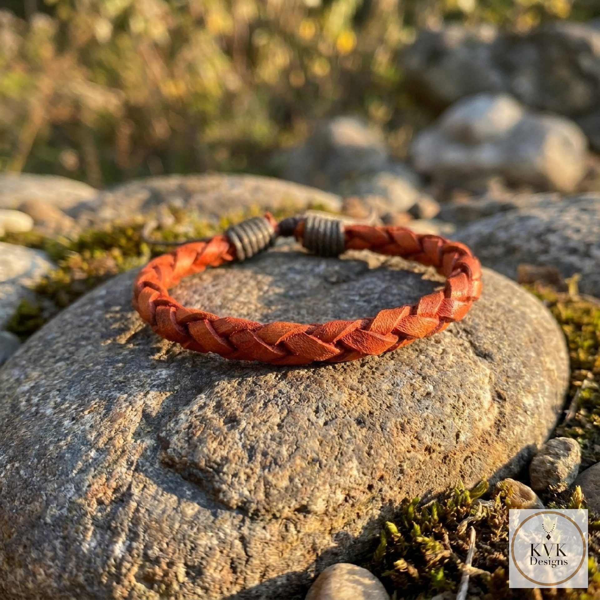 Boho Mens Leather Cuff - Braided Bracelet Gift for Him
