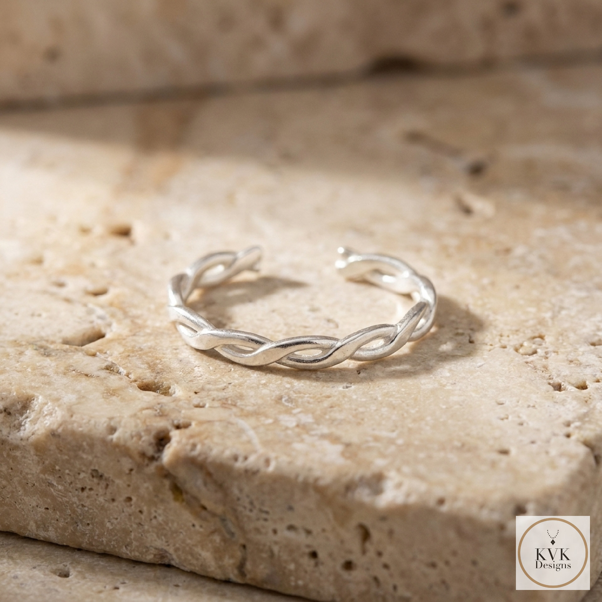 Sterling Silver Braided Toe Ring