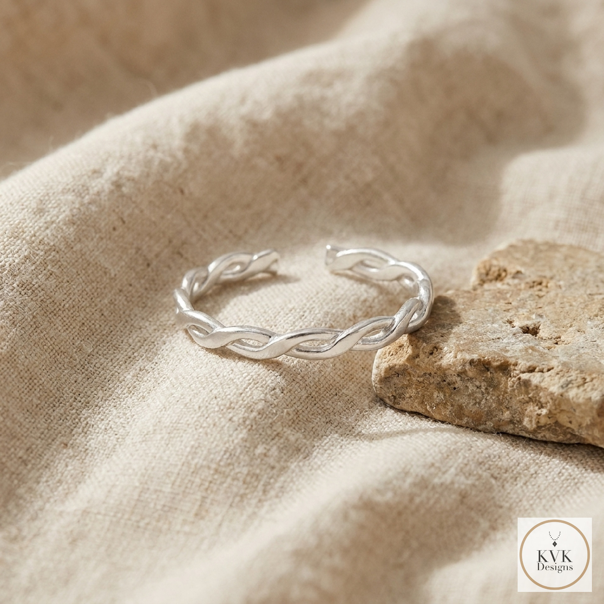 Sterling Silver Braided Toe Ring