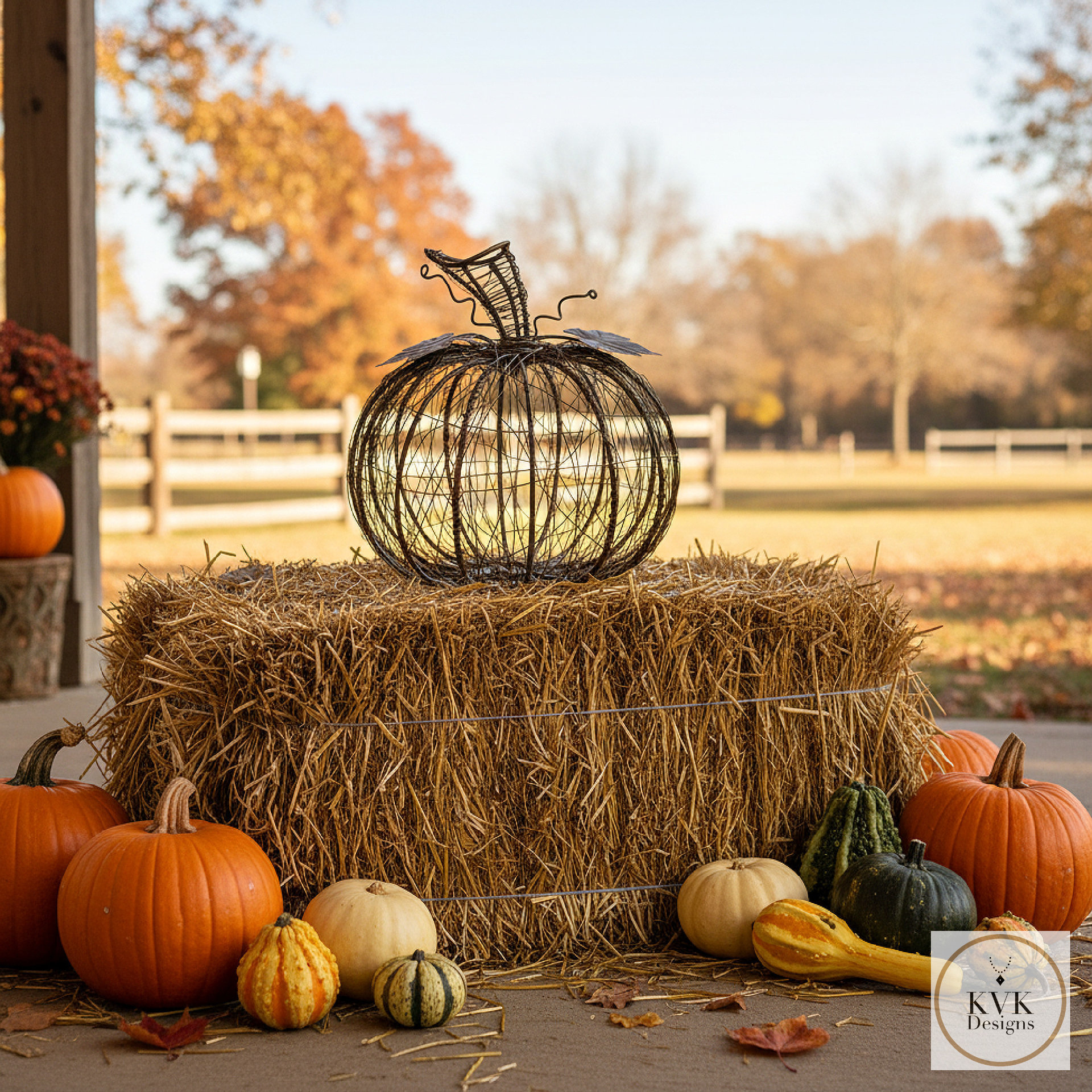 Wire Wrapped Fall Pumpkin
