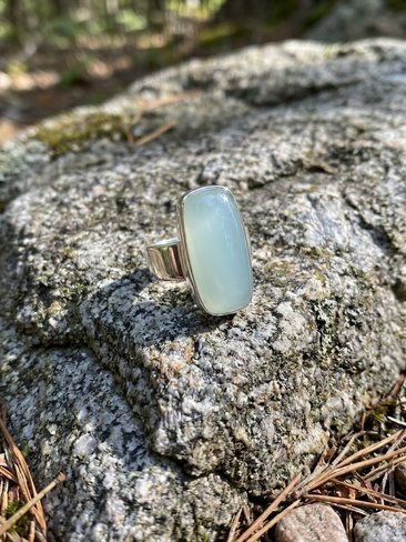 Oval Green Chalcedony Ring