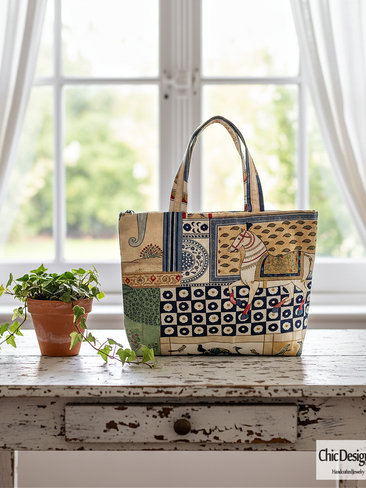 Animal and Floral Print Tote Bag