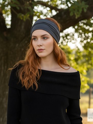 Gray Boho Headband - Stylish Bohemian Headwrap, Headbands for Women