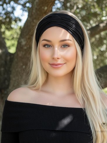 Black Boho Headband -  Stylish Bohemian Headwrap, Headbands for Women
