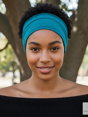 Teal Blue Boho Headband - Stylish Bohemian Headwrap, Headbands for Women