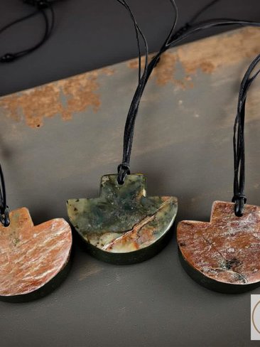 Natural Serpentine Axe Pendant - Handcrafted Earthy Gemstone Necklace, Handmade Stone Jewelry