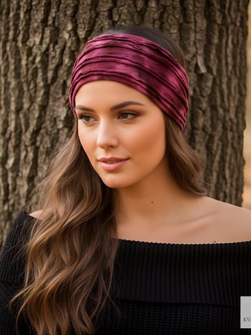 Maroon Tie Dye Boho Headband - Stylish Bohemian Headwrap, Headbands for Women