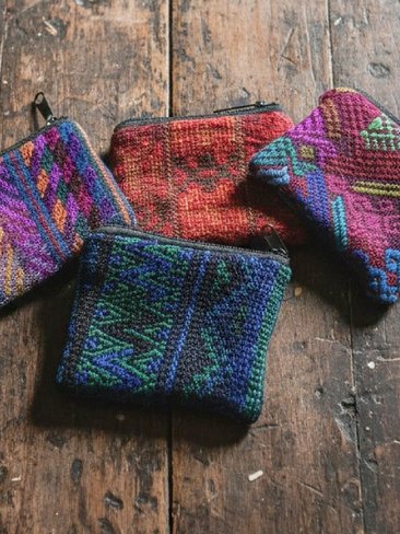 Small Guatemalan Huipil Coin Purse - Colorful and Unique Accessory