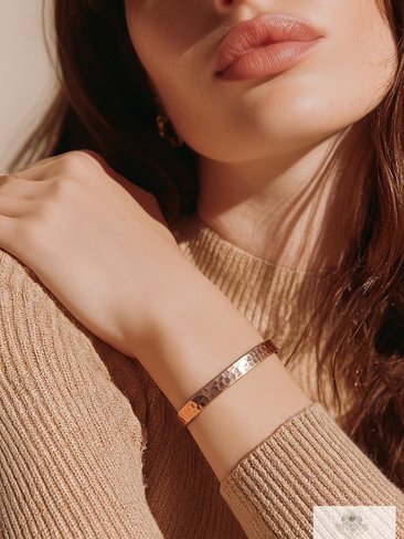 Thin Hammered Copper Cuff - Handcrafted Boho Bracelet, Bohemian Jewelry