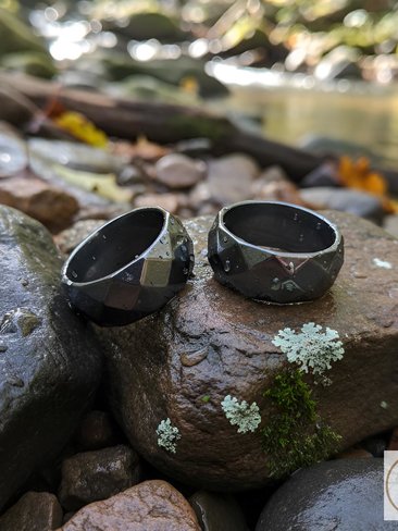 6mm Faceted Hematite Ring 