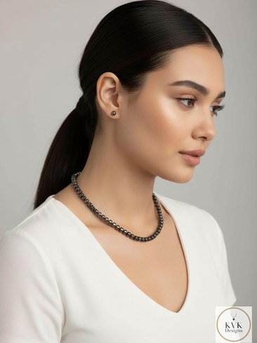 Faceted Hematite Bead Necklace