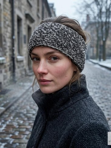 Hand-Knit 100% Wool Headband - Cozy Ear Warmer for Women