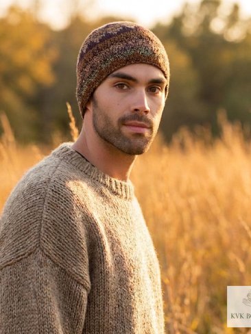 Earth Kufi Skull Cap - Crocheted Beanie Hat, Ethically sourced