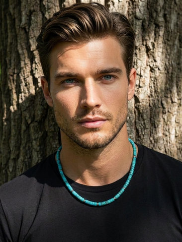 Men's Turquoise Heishi Bead Necklace