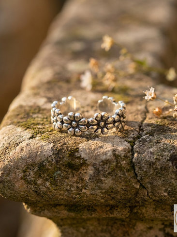 Sterling Silver Flower Toe Ring