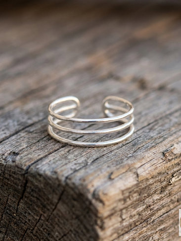 Sterling Silver Triple Band Toe Ring